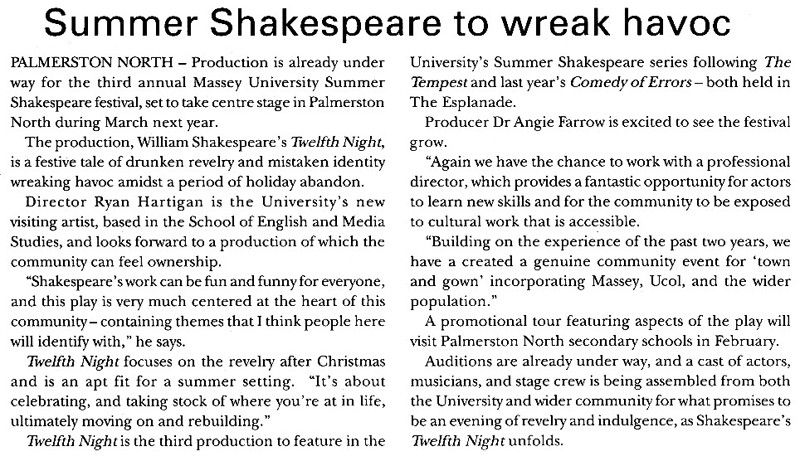 An article about Twelfth Night